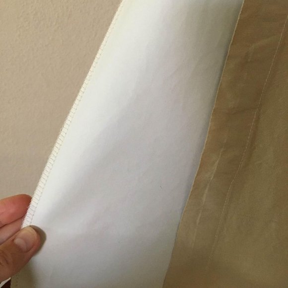 100% Dupioni Silk Rod Pocket Curtain Panel + Blackout Lining 80" L | Wheat - Picture 8 of 9